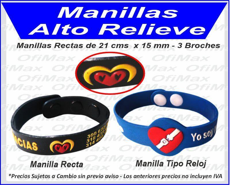 manillas brazaletas o pulseras en alto relieve, bogota, colombia